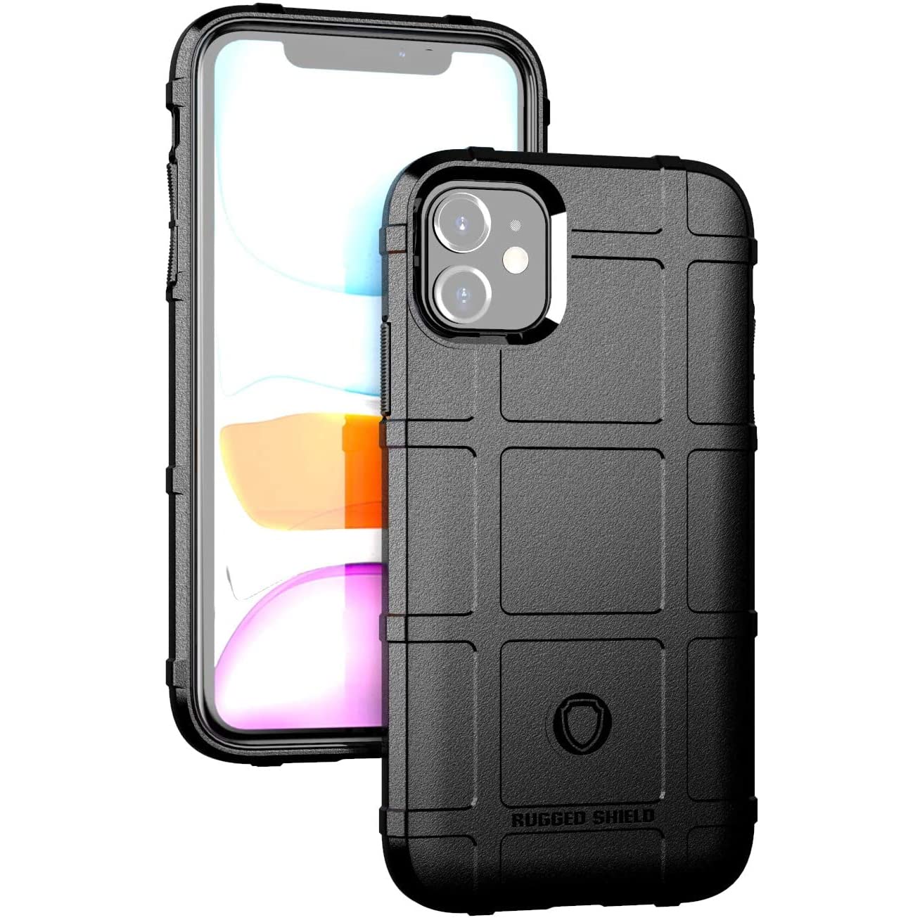 EGO TACTICAL Rugged Shield Durable TPU Phone Case for Apple iPhone 12 & 12 Pro - Shockproof & Scratch Resistant Protective Cover - Perfect for Outdoor, Work & Daily Use (Black)