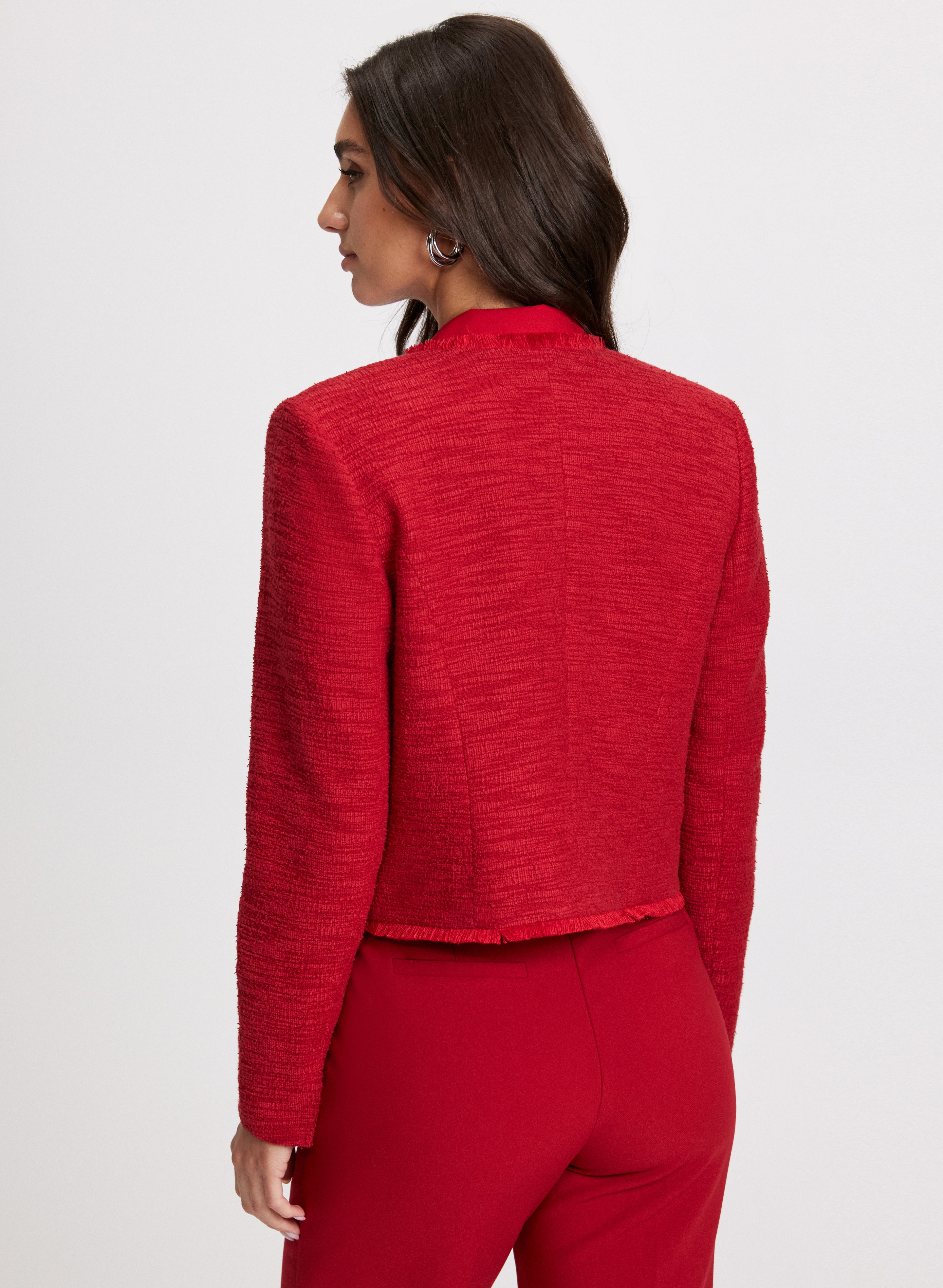 Stylish Button Detail Bouclé Jacket for Women - Trendy Knit Blazer Coat for Office, Date Night & Fall Fashion