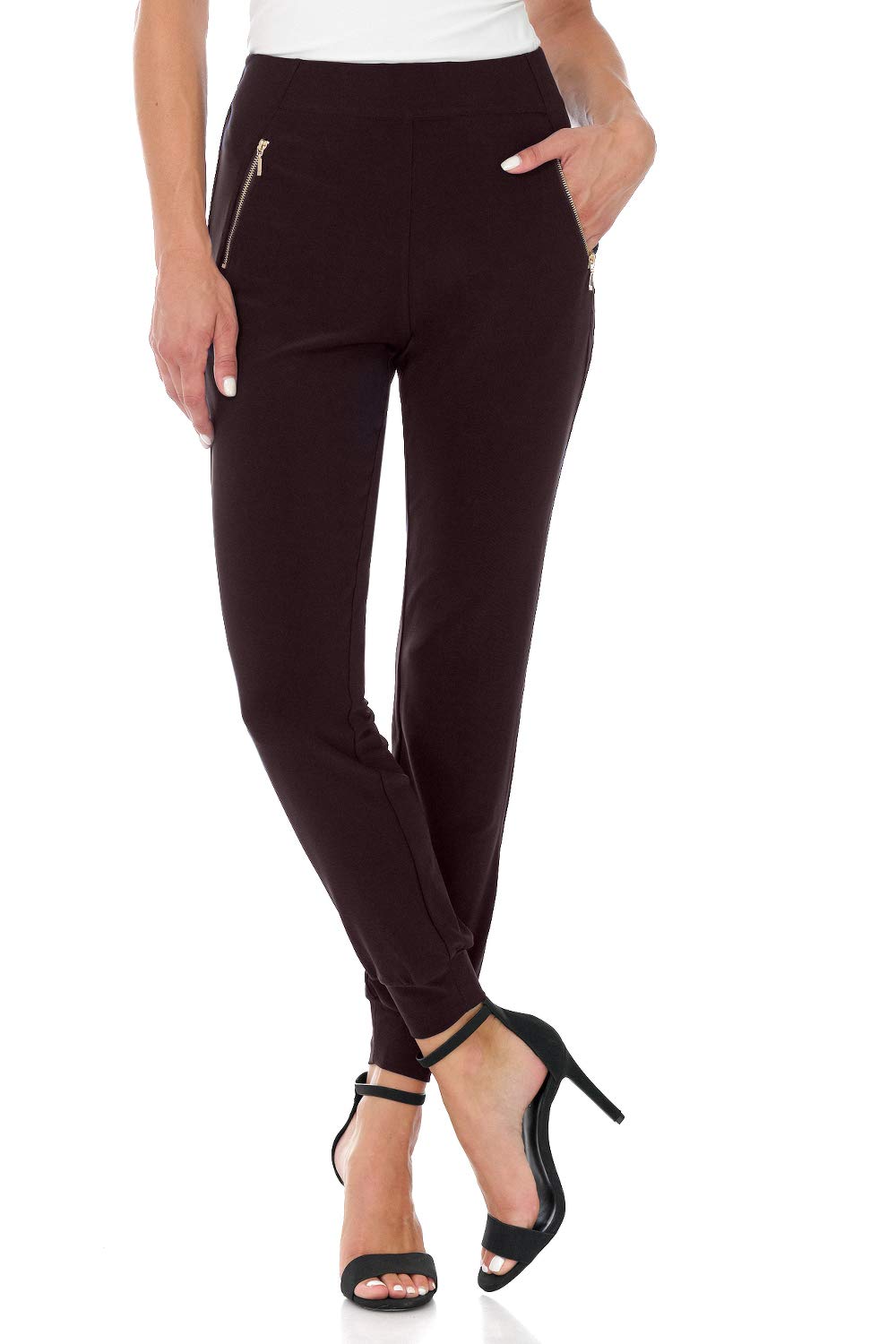 Stylish Women's Soft Chic Pants with Zipper Pockets for Travel & Casual Wear | Rekucci Comfortable Lounge Pants for Everyday Outfits