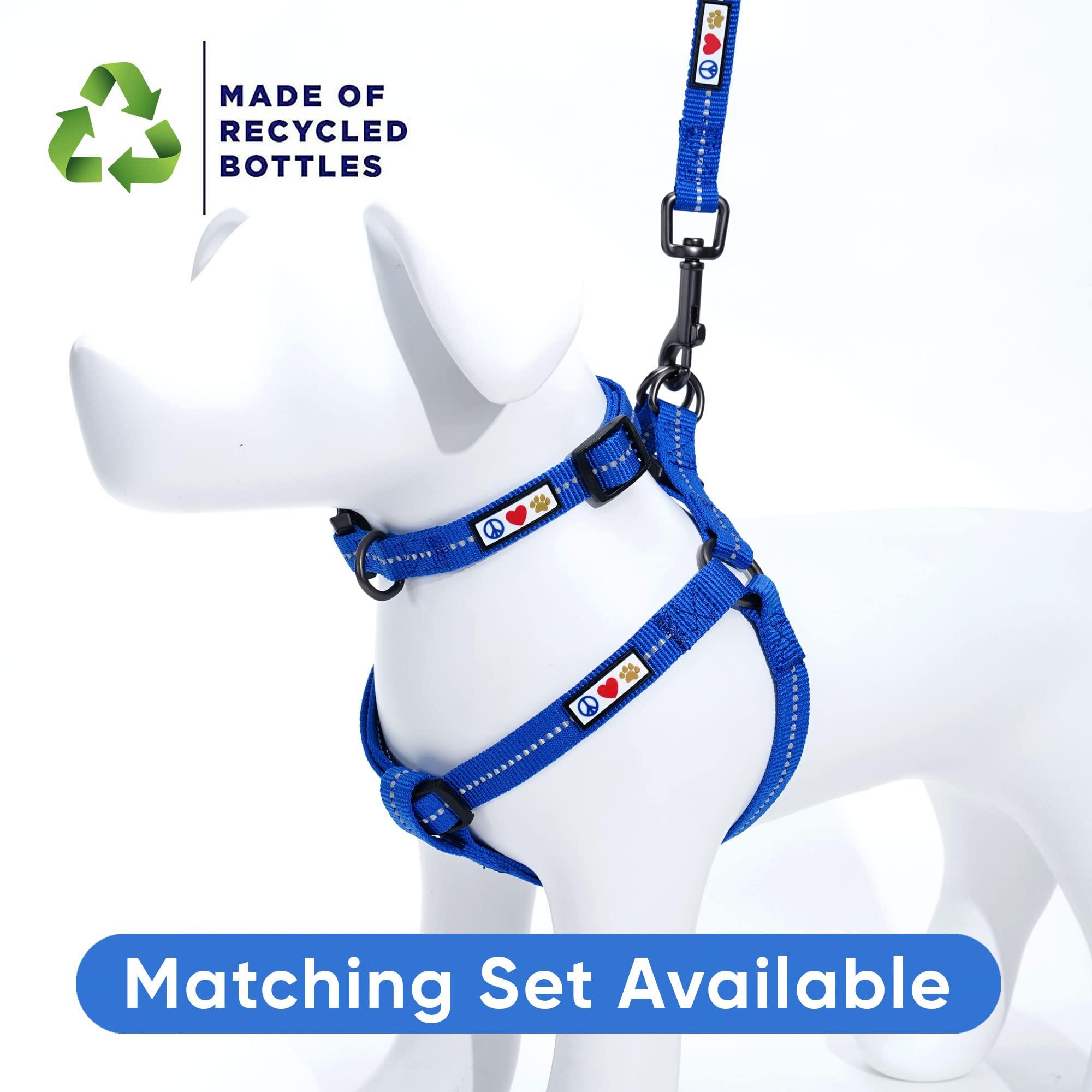 Eco-Friendly Recycled Dog Collar | Reflective Stitched Puppy Collar Made from Ocean Plastic Bottles | Small Blue Collar for Small Dogs | Perfect for Night Walks & Beach Adventures