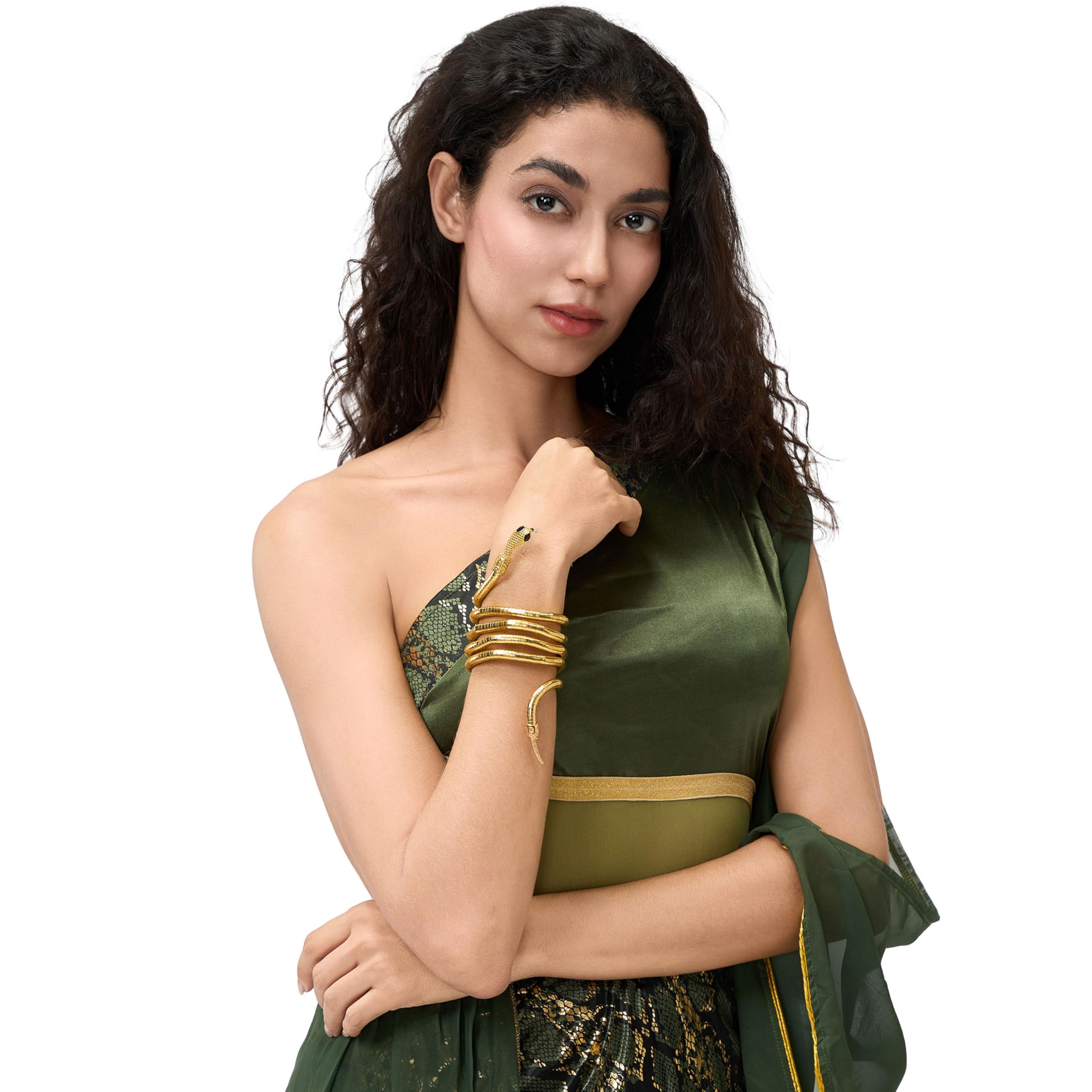 Spooky Halloween Snake Bracelet - Flexible Adjustable Arm Cuff Jewelry for Women, Men & Kids | Bendable Snake Necklace & Costume Accessory | Perfect for Halloween Parties, Cosplay & Themed Events
