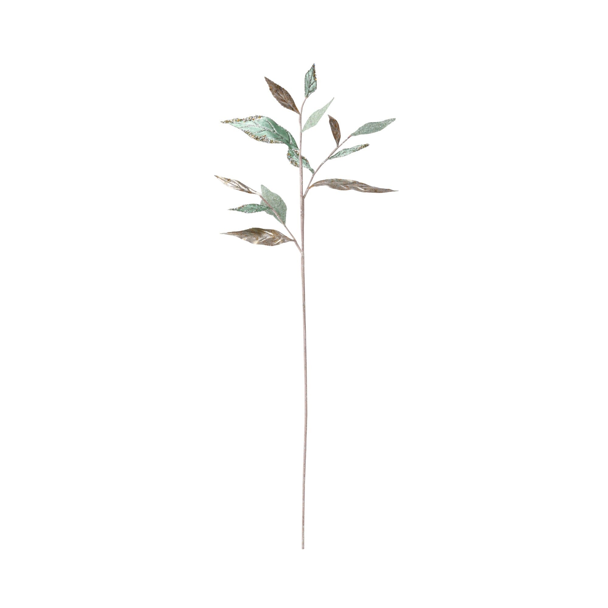 Glitter Leaf Mint Artificial Plants - Decorative Faux Greenery for Home, Office & Party Decor