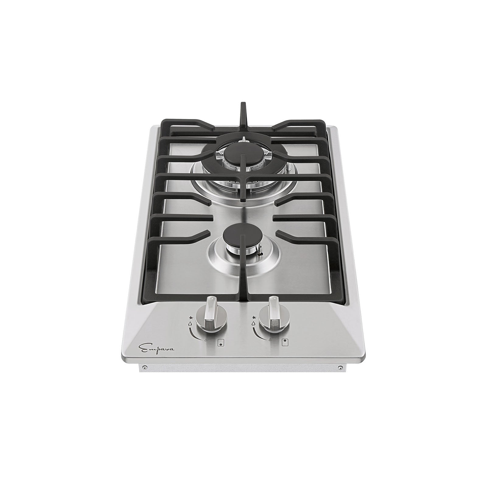 Empava 12 Inch 2 Burner Gas Cooktop Stainless Steel 12GC29 - Perfect for Kitchen Remodeling, RV Cooking & Outdoor BBQ
