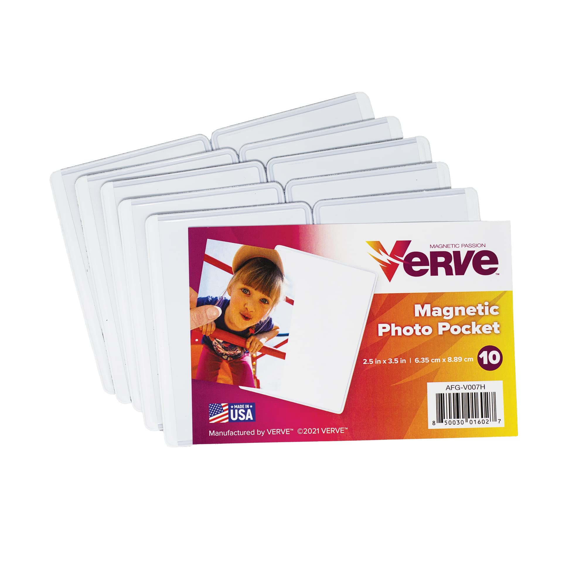 10 Pack Magnetic Photo Frames for Refrigerator & Locker - Holds 2.5x3.5 Inch Pictures | Perfect for Family Photos, School Memories & Office Decor (Verve Brand)