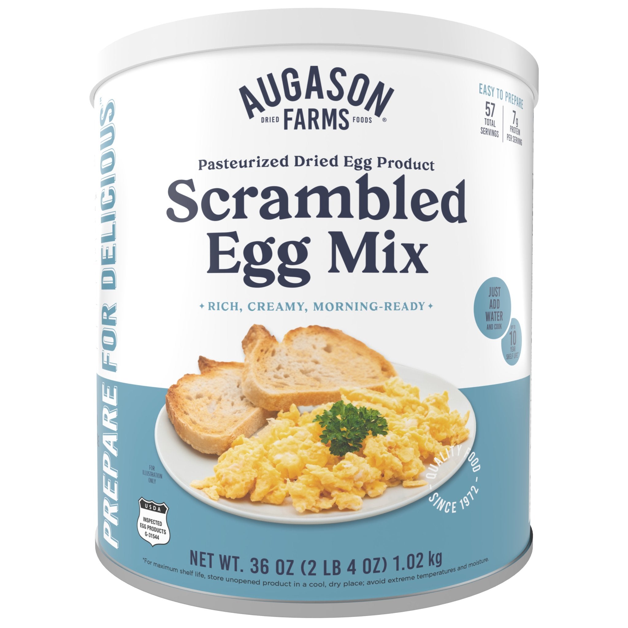 Pasteurized Scrambled Egg Mix Can - 57 Servings (1.5 lbs) | Easy Breakfast Solution for Restaurants, Cafes & Bulk Cooking | Ready-to-Use Egg Mixture for Omelets & Baking