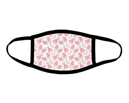 Pink Hats and Gloves Kids Face Mask - Reusable Washable Face Covering for Children - Perfect for School, Outdoor Activities & Cold Weather Protection
