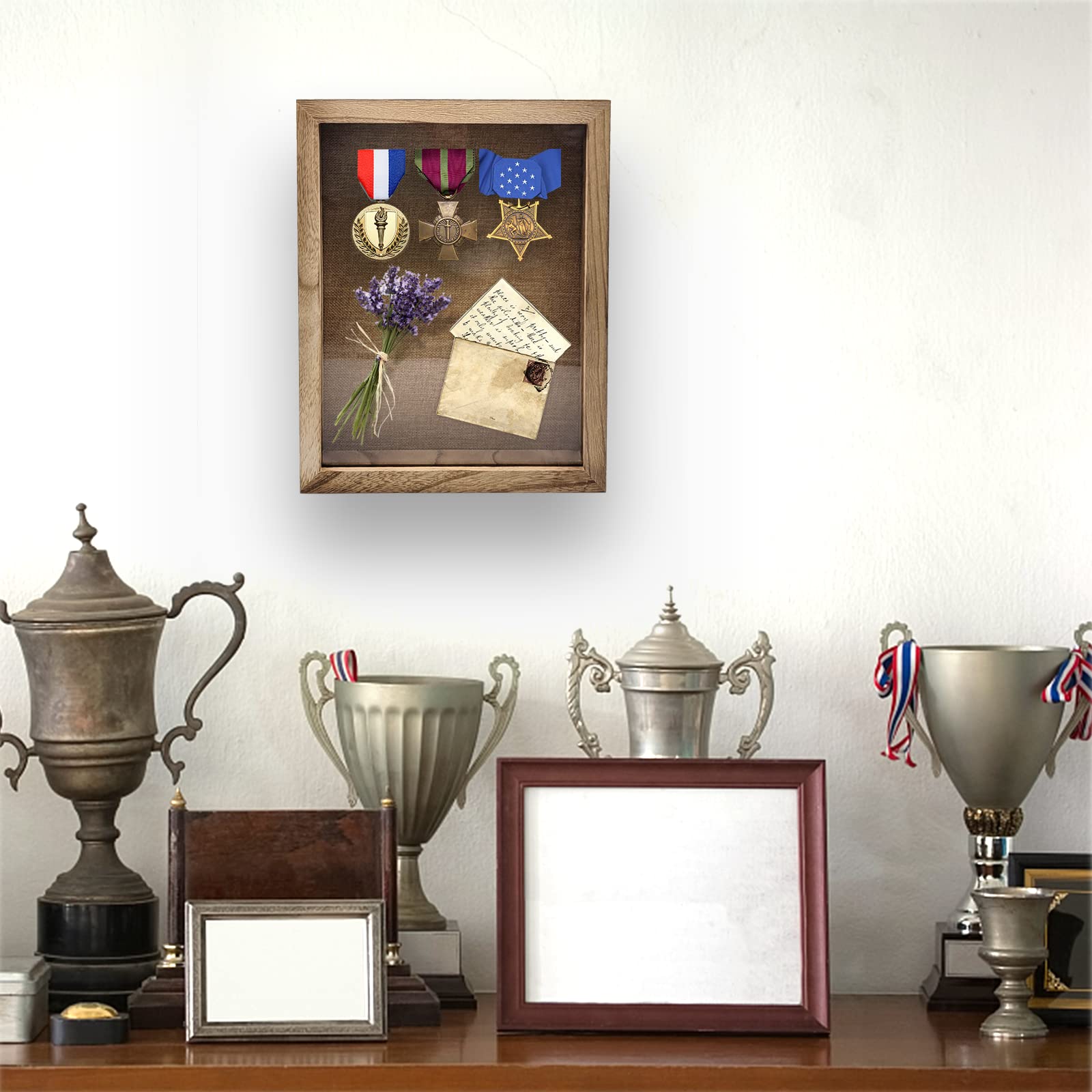 11x14 Shadow Box Frame with Linen Back - Display Case for Photos, Bouquets, Medals & Memorabilia | Perfect for Wedding Keepsakes, Military Awards & Home Decor