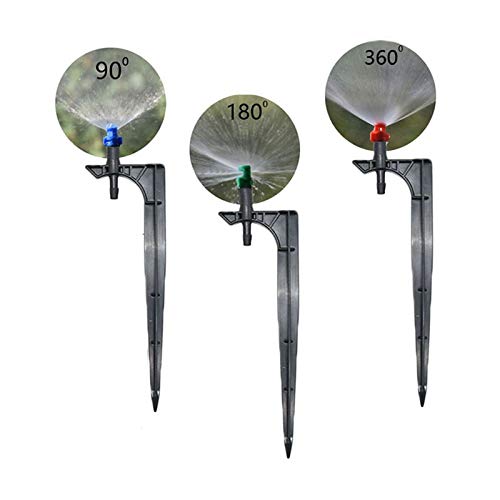 360 Degree Greenhouse Micro Drip Irrigation Misting Nozzle - 90/180/360° Adjustable Refraction Sprayer with 15cm Support (200pcs) | Perfect for Hydroponics, Indoor Gardens & Plant Misting Systems