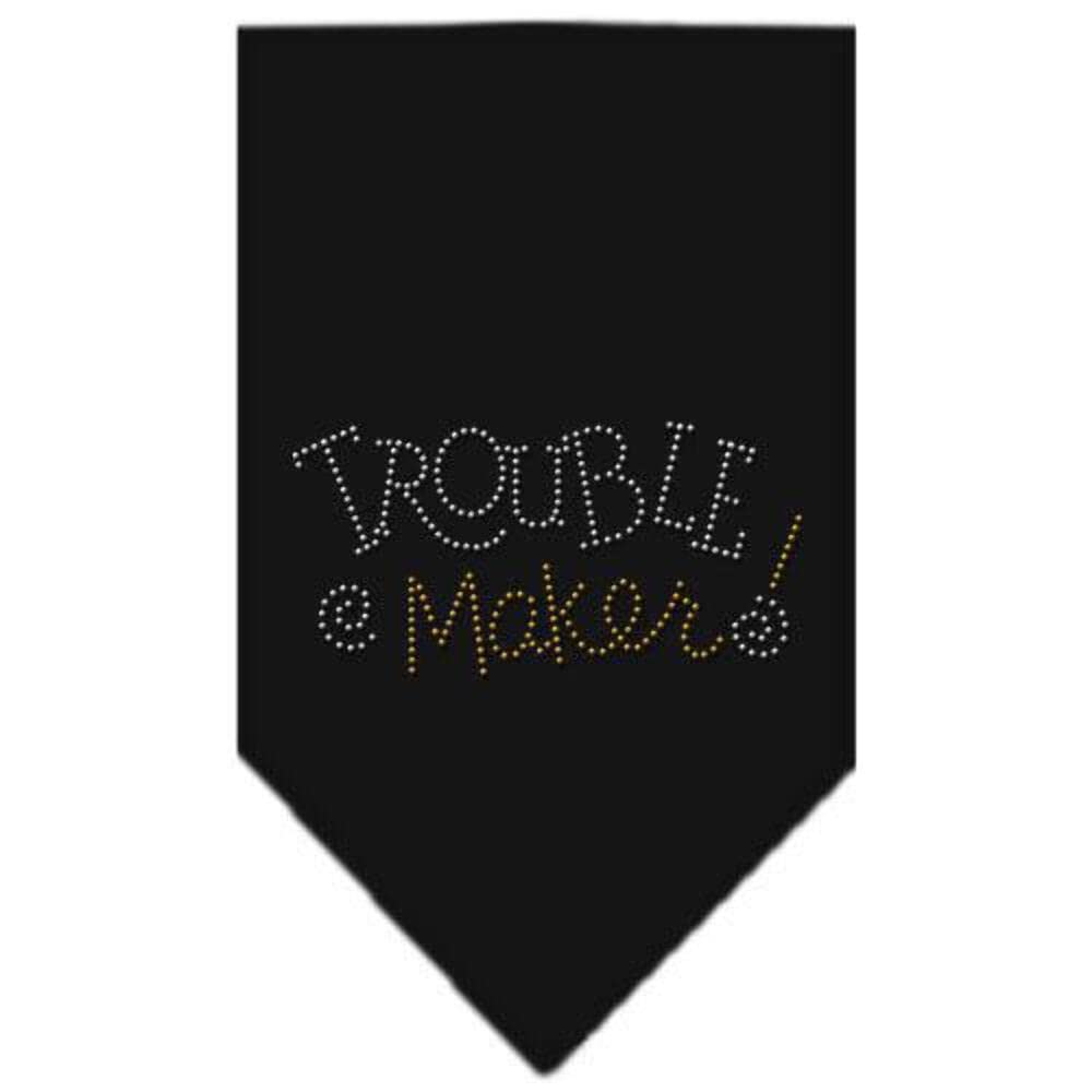 Sparkling Rhinestone Dog Bandana - 'Trouble Maker' Emerald Green Large Pet Bandana for Dogs & Cats | Perfect for Pet Birthdays, Halloween Costumes & Photo Shoots