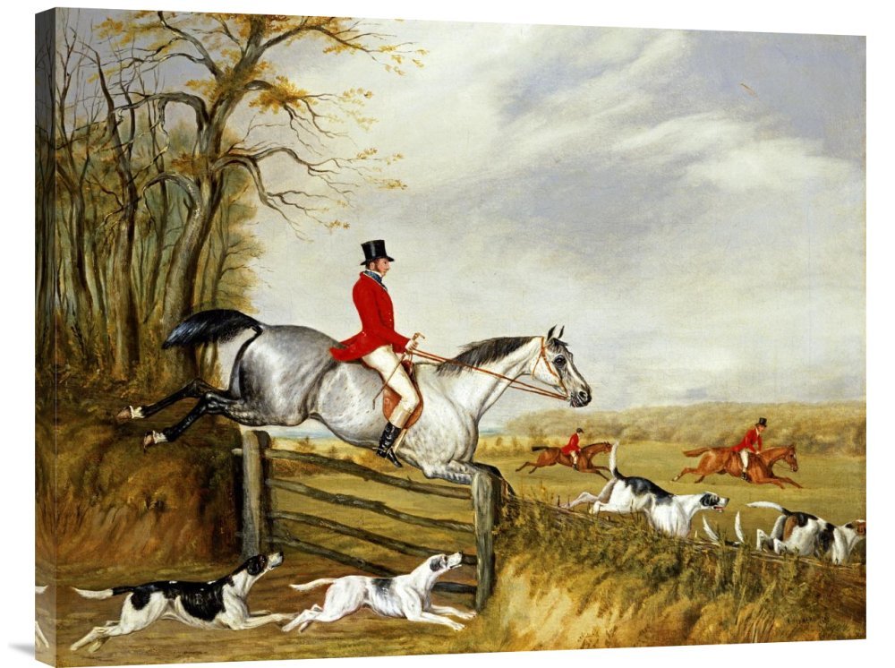 Global Gallery Budget Henry Thomas Alken The Belvoir Hunt Canvas Wall Art Print - Premium Giclee Gallery Wrap for Living Room, Bedroom & Office Decor