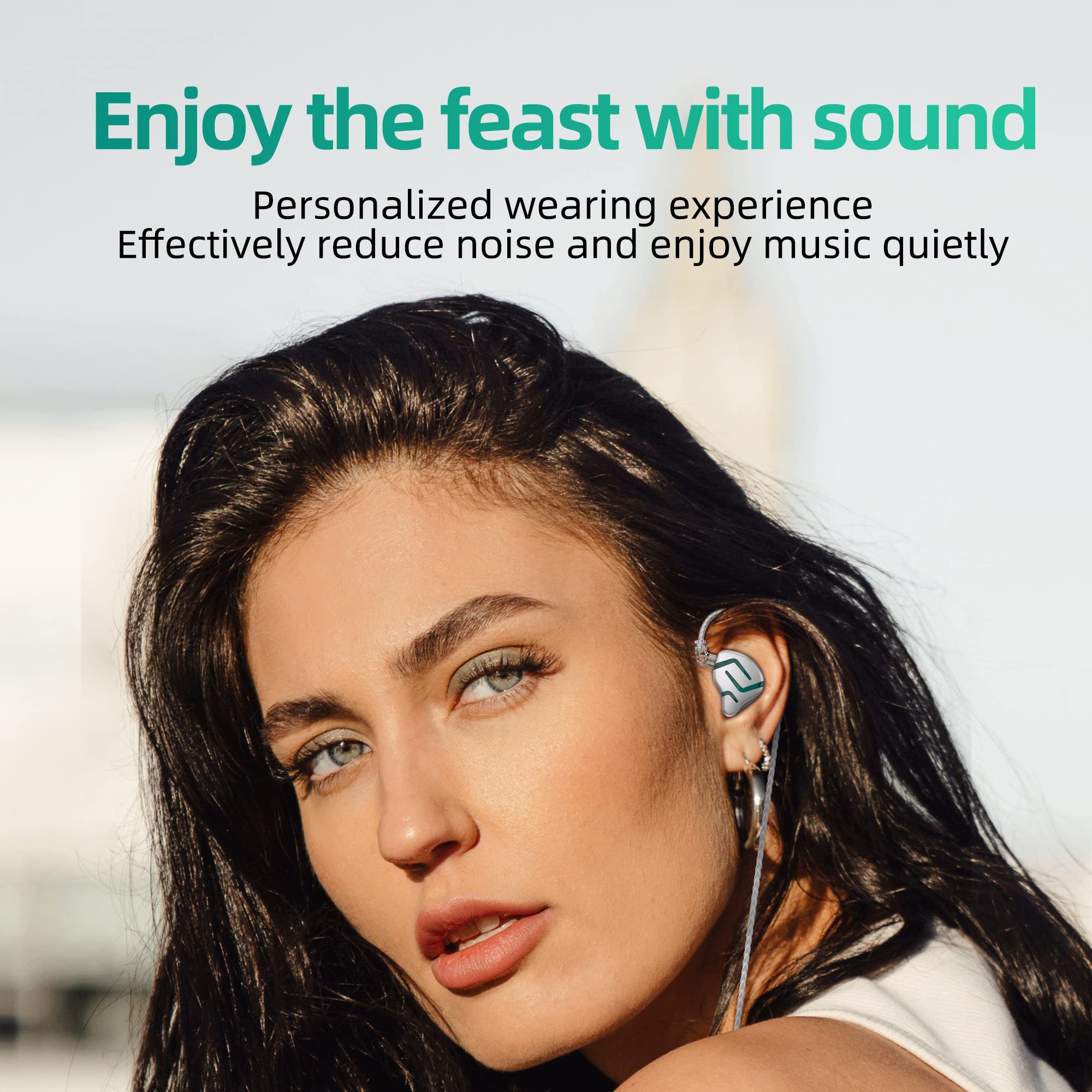 KZ ZES Wired Earbuds - Hybrid Electrostatic Dynamic Gaming Earphones with Noise Isolation & Cancelling, High-Fidelity In-Ear Headphones for PC/Mobile Gaming, Music & Calls (Green)