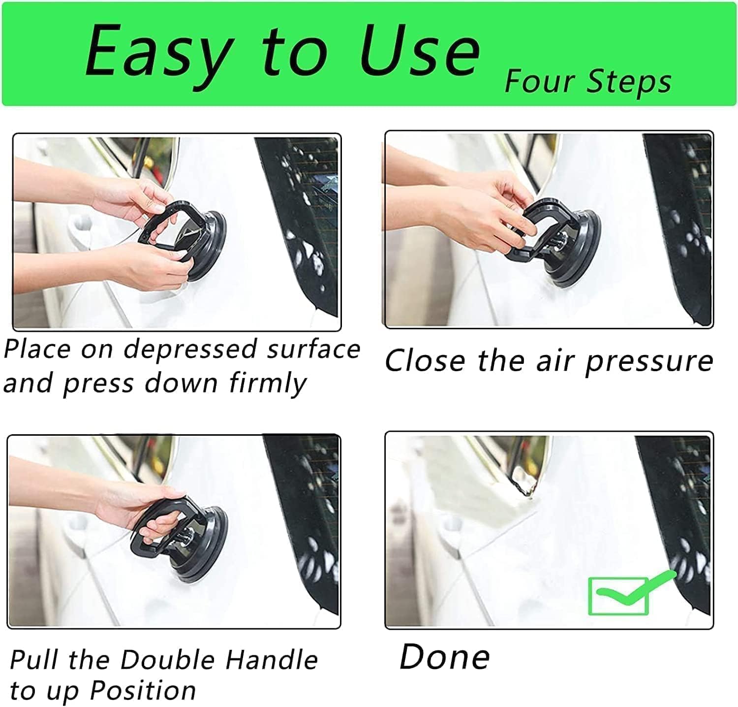 3-Pack Car Dent Puller Kit - Powerful Suction Cup Dent Remover with Handle Lifter | Paintless Dent Repair Tool for Car Body Dents | Perfect for DIY Auto Body Repair at Home or Garage
