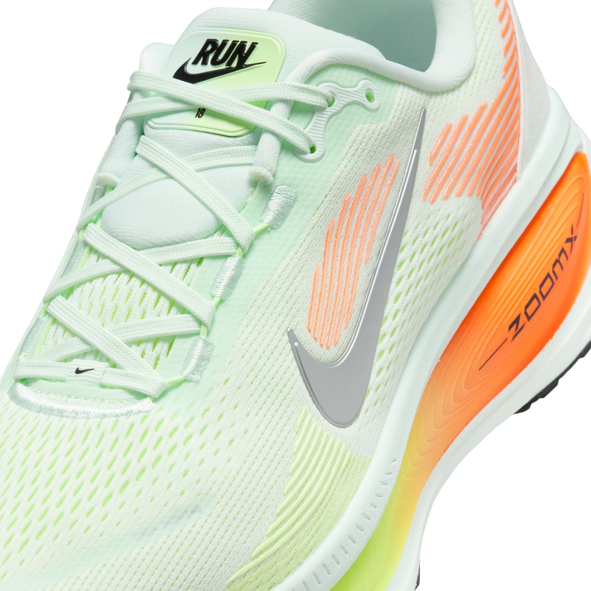 Nike Men's Vomero 18 Running Shoes - Barely Green/Metallic Silver | Lightweight Cushioned Sneakers for Jogging, Gym Workouts & Everyday Wear