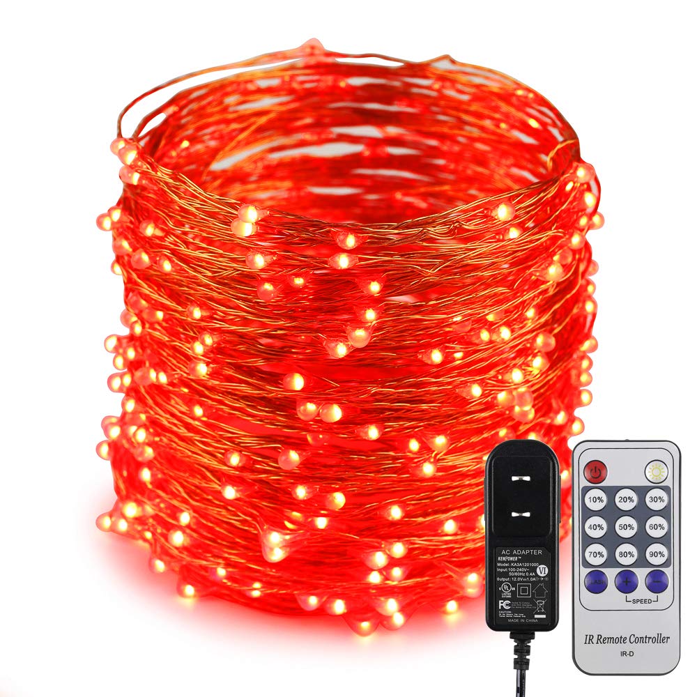 300 LED Fairy Lights Plug in - 99Ft/30M Waterproof Starry String Lights for Outdoor & Indoor Decor - Bedroom, Patio, Garden, Party & Christmas Tree Lighting - Copper Wire Decorative Lights (Red) - Perfect for Weddings, Holidays & Cozy Ambiance