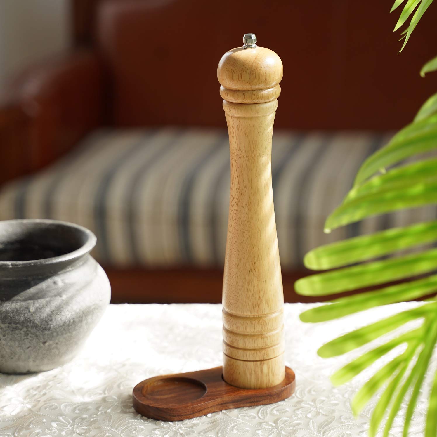Premium Acacia Wood Salt and Pepper Mill Tray - 5.5cm Inner Diameter (2.17
