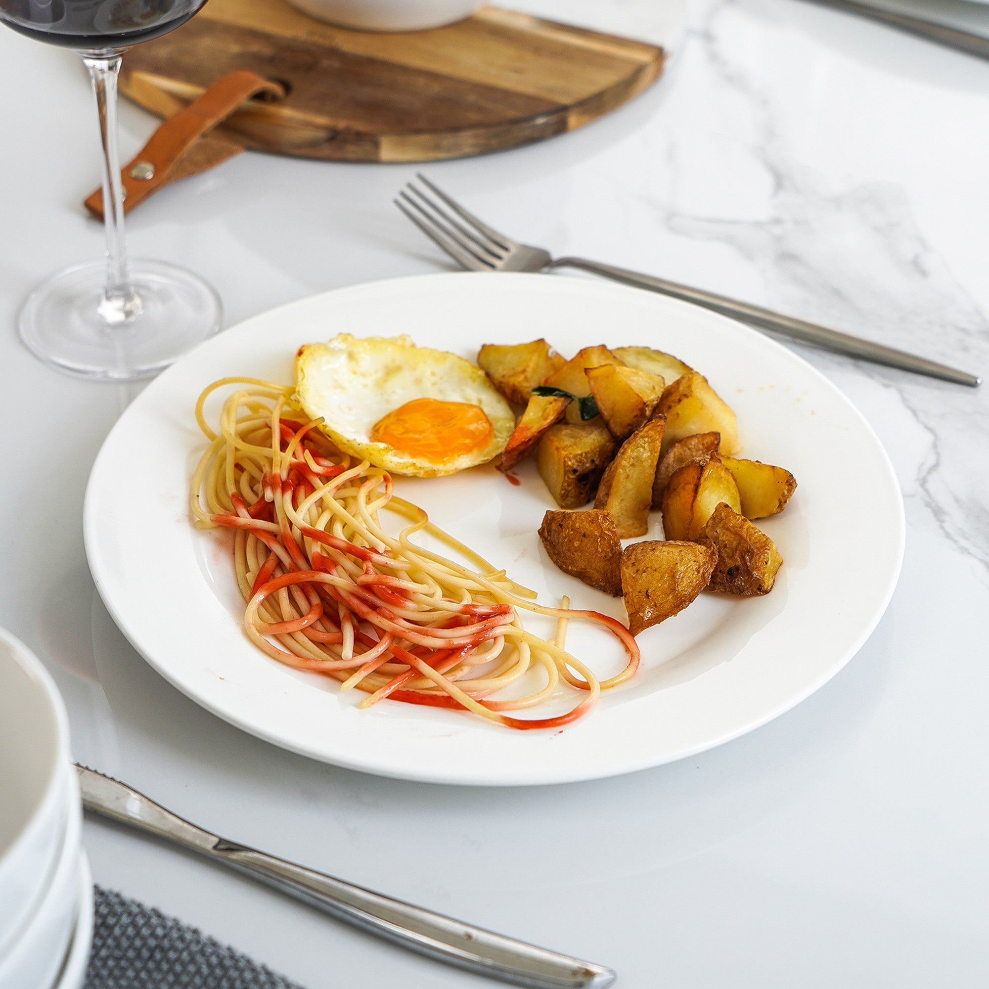 Evermore Porcelain Dinnerware Set - 16-Piece White Dinner Plates, Bowls & Mugs - Elegant Bone China for Formal Dining, Wedding Registry & Holiday Entertaining