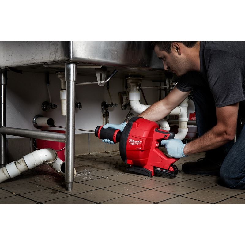 M18 FUEL 18V Brushless Cordless Drain Snake Kit with Cable Drive - 2772A-21 - Perfect for Plumbing, Home Maintenance & DIY Drain Cleaning