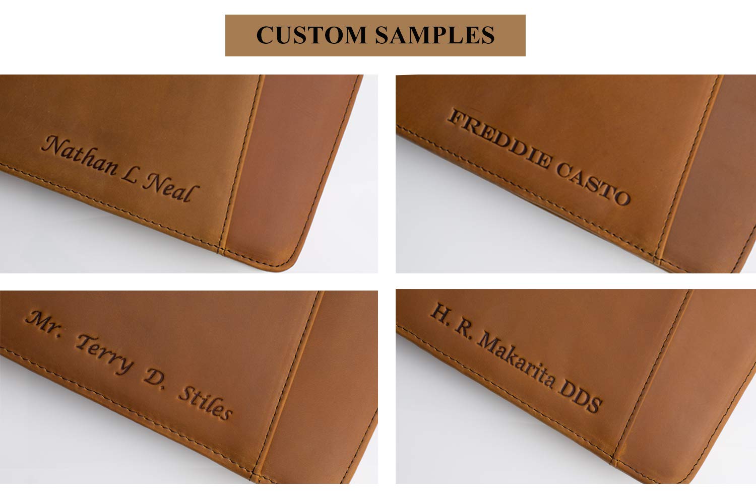 **Personalized Leather Portfolio Padfolio for Men - Custom Engraved Gift for Father's Day, Birthday, Husband, Dad & Son - Brown Leather Business Organizer - Perfect for Office, Meetings & Professional Use**