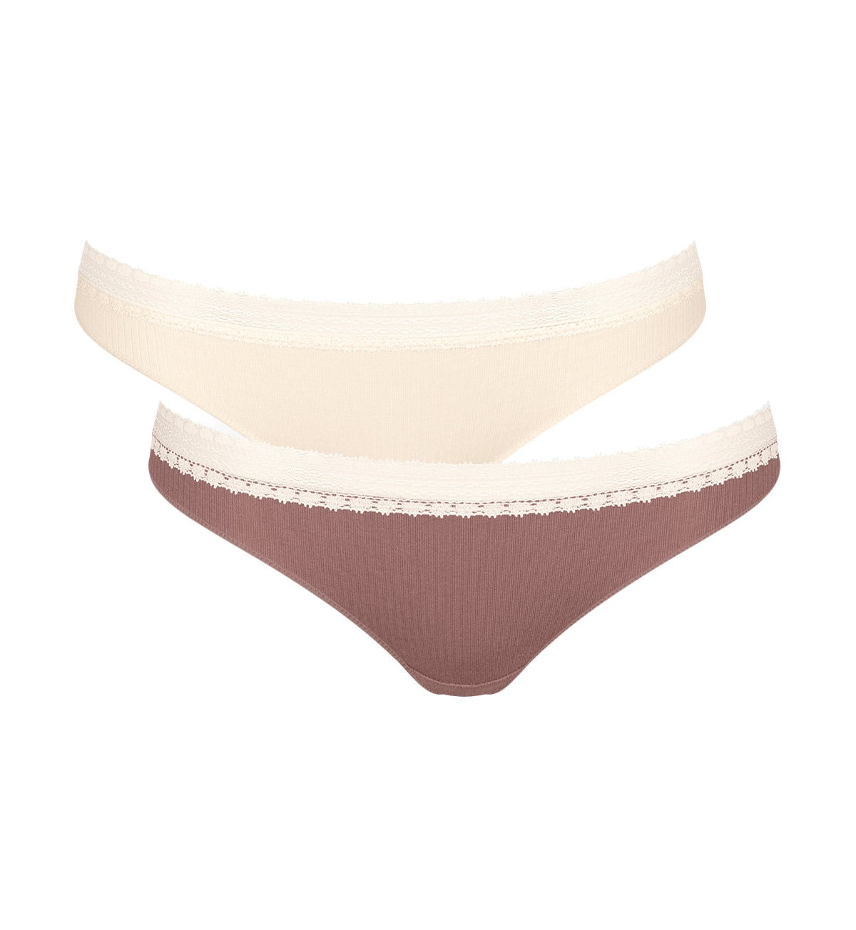 SLOGGI GO RIBBED BRAZILIAN BRIEFS - 2 PACK | Comfortable Cotton Underwear for Women | Perfect for Everyday Wear & Lounge