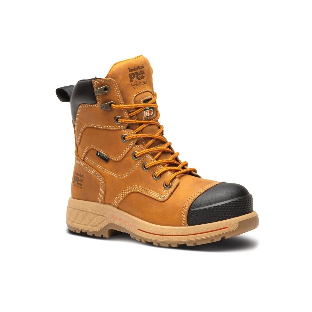 Timberland PRO Endurance HD Women's 8 Inch Waterproof Composite Toe CSA Certified Work Boots - Tan | Slip Resistant & Comfortable for Construction, Warehouse & Outdoor Jobs