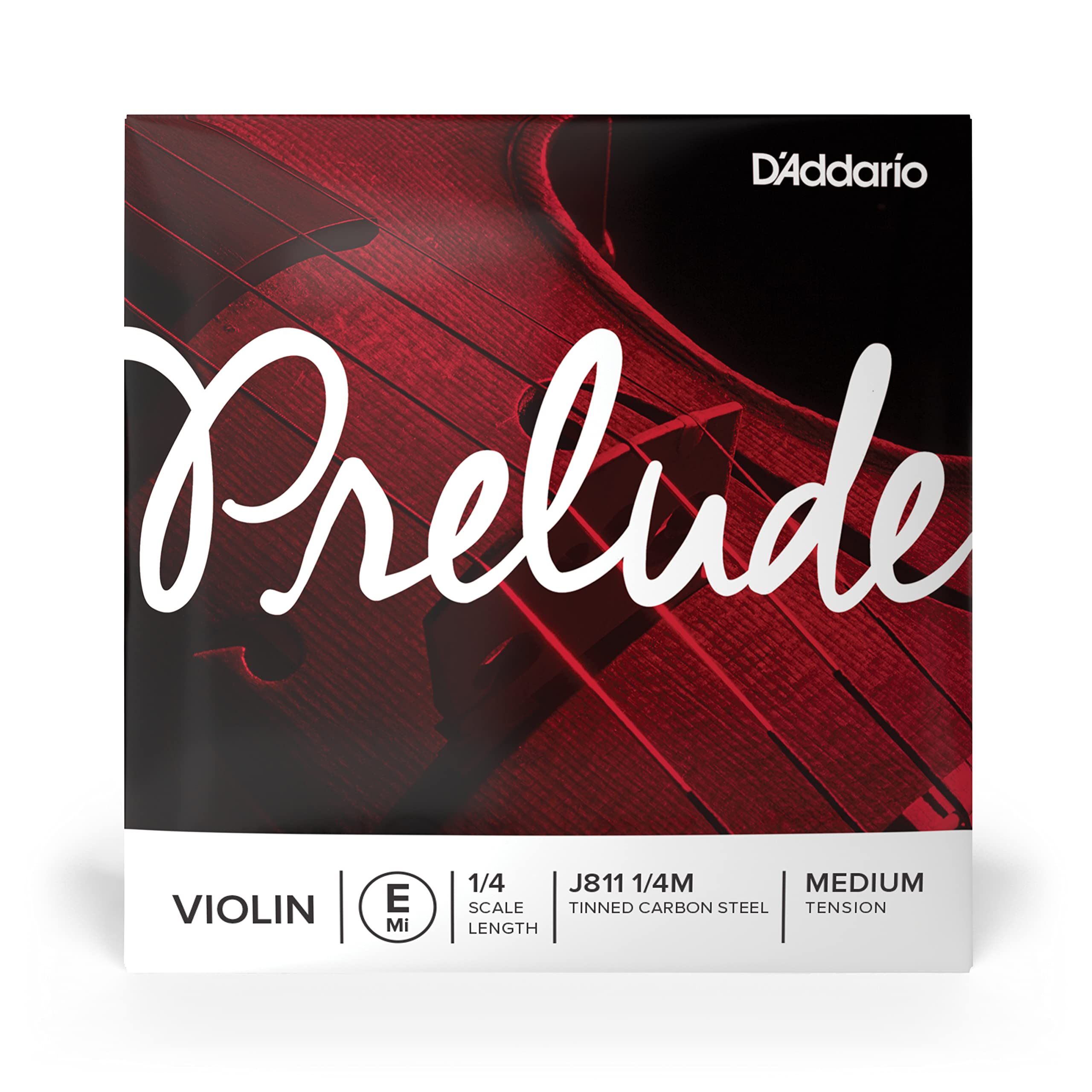 D'Addario Prelude Violin E String - 1/4 Size, Medium Tension - Single Replacement String for Student & Beginner Violins - Perfect for Practice, Performances & Music Lessons