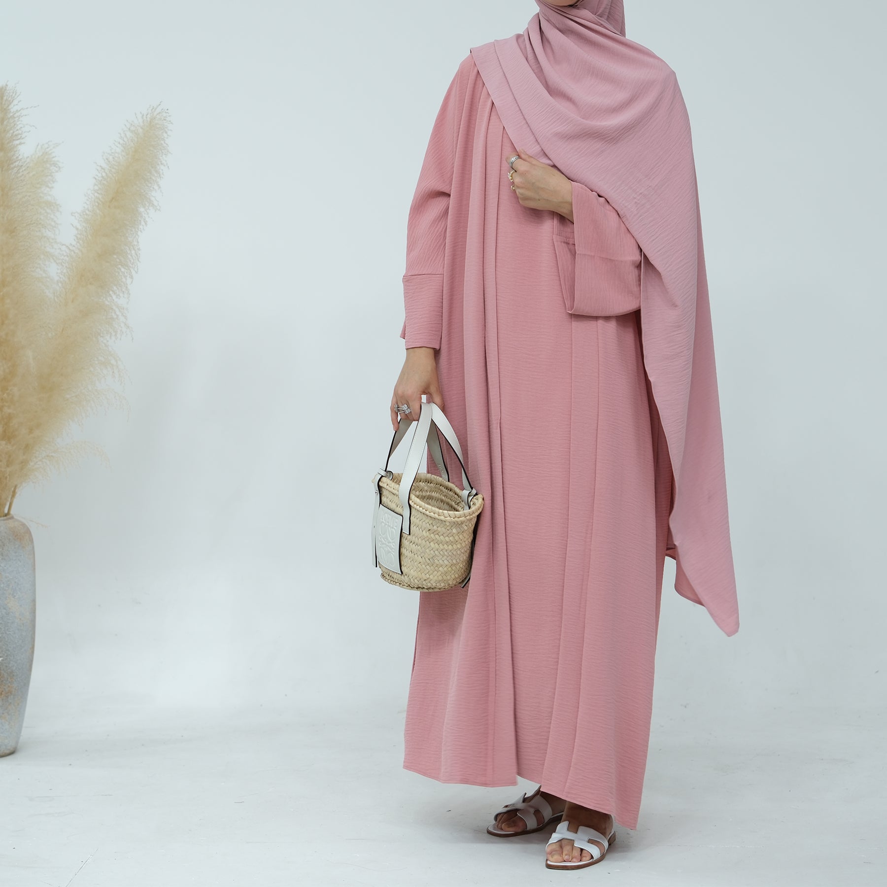 Lea 2 Piece Abaya Set - Pink Islamic Prayer Dress for Women | Modest Muslim Clothing for Prayer, Mosque & Special Occasions