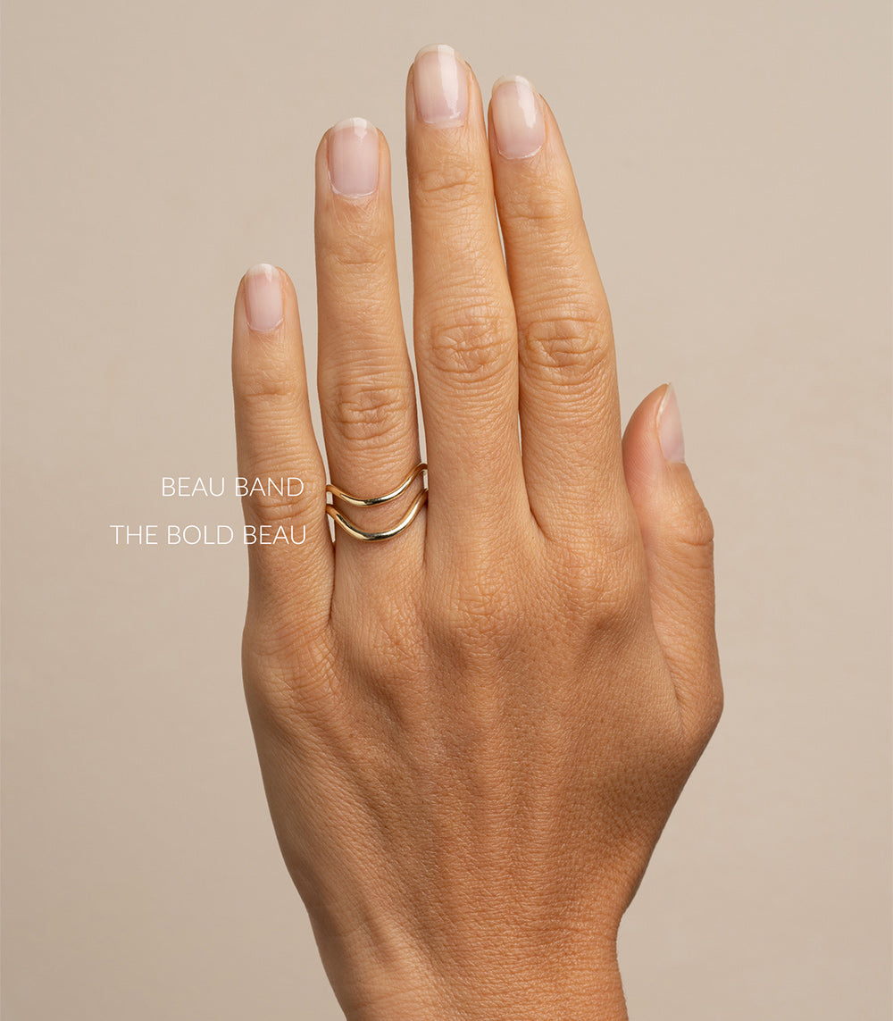 Beau Band Melted Nesting Ring - Unique Engagement & Wedding Ring Set for Women - Perfect for Proposals, Anniversaries, and Everyday Wear