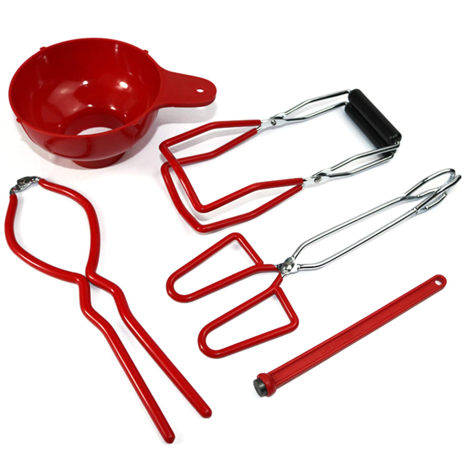 5-Piece Home Canning Kit - Can Lifter, Funnel, Wrench, Lid Lifter & Tongs - Essential Kitchen Tools for Preserving Jams, Pickles & Vegetables - Perfect for DIY Canning, Food Storage & Homemade Gifts