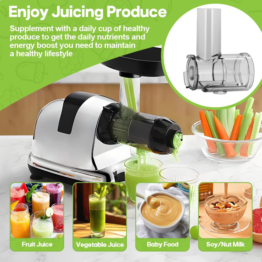 Omega Slow Juicer Replacement Parts - Compatible with 8006, 8005, 8004, 8003, NC800HDR & NC900HDC Models - Durable Juicing Accessories, Cold Press Feeding Chute & Washable Components - Perfect for Home Juice Bars & Healthy Lifestyle Enthusiasts