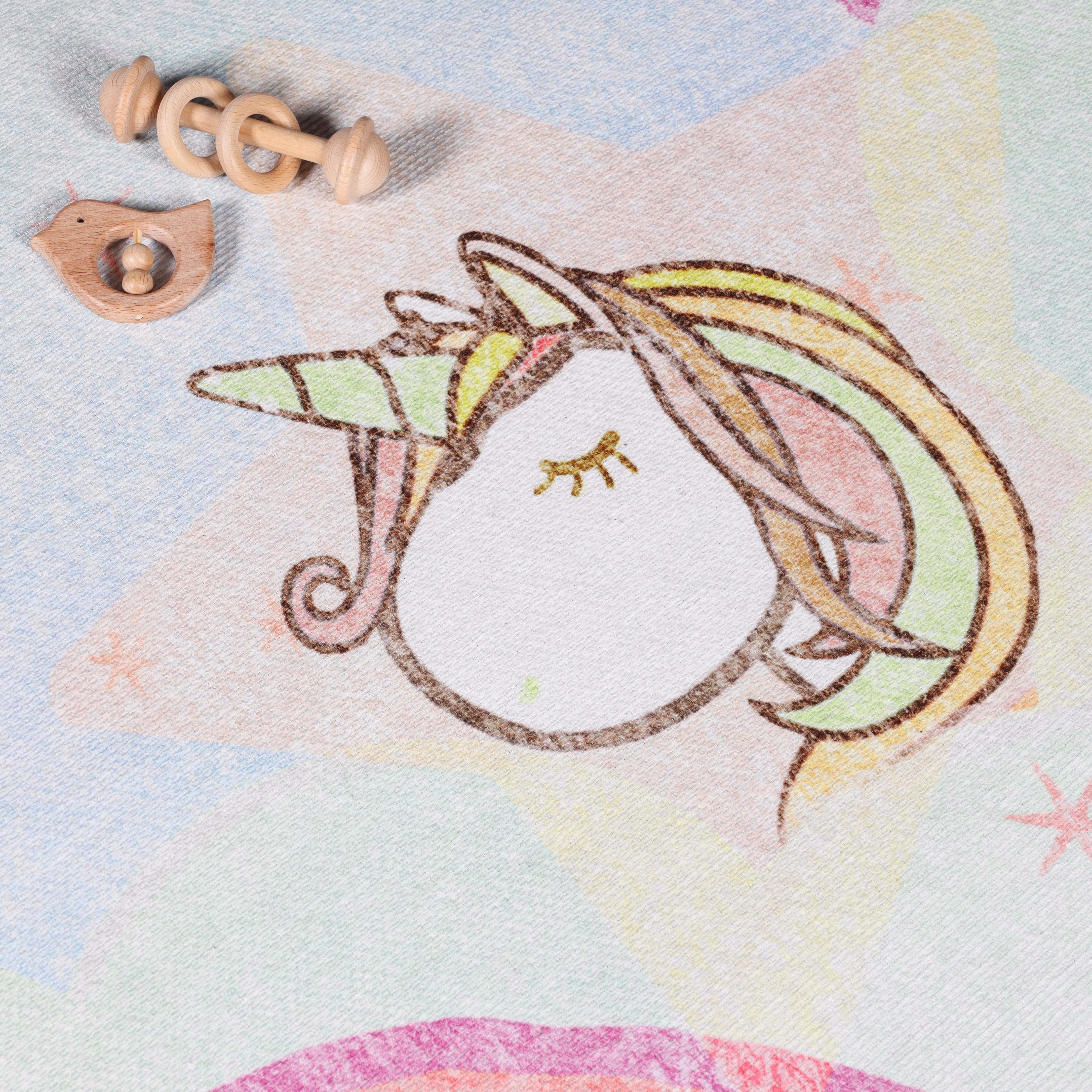 Soft Unicorn Rainbow Kids Playroom Rug - Non-Slip Nursery Carpet for Toddlers & Children - Perfect for Bedroom, Play Area & Daycare Decor
