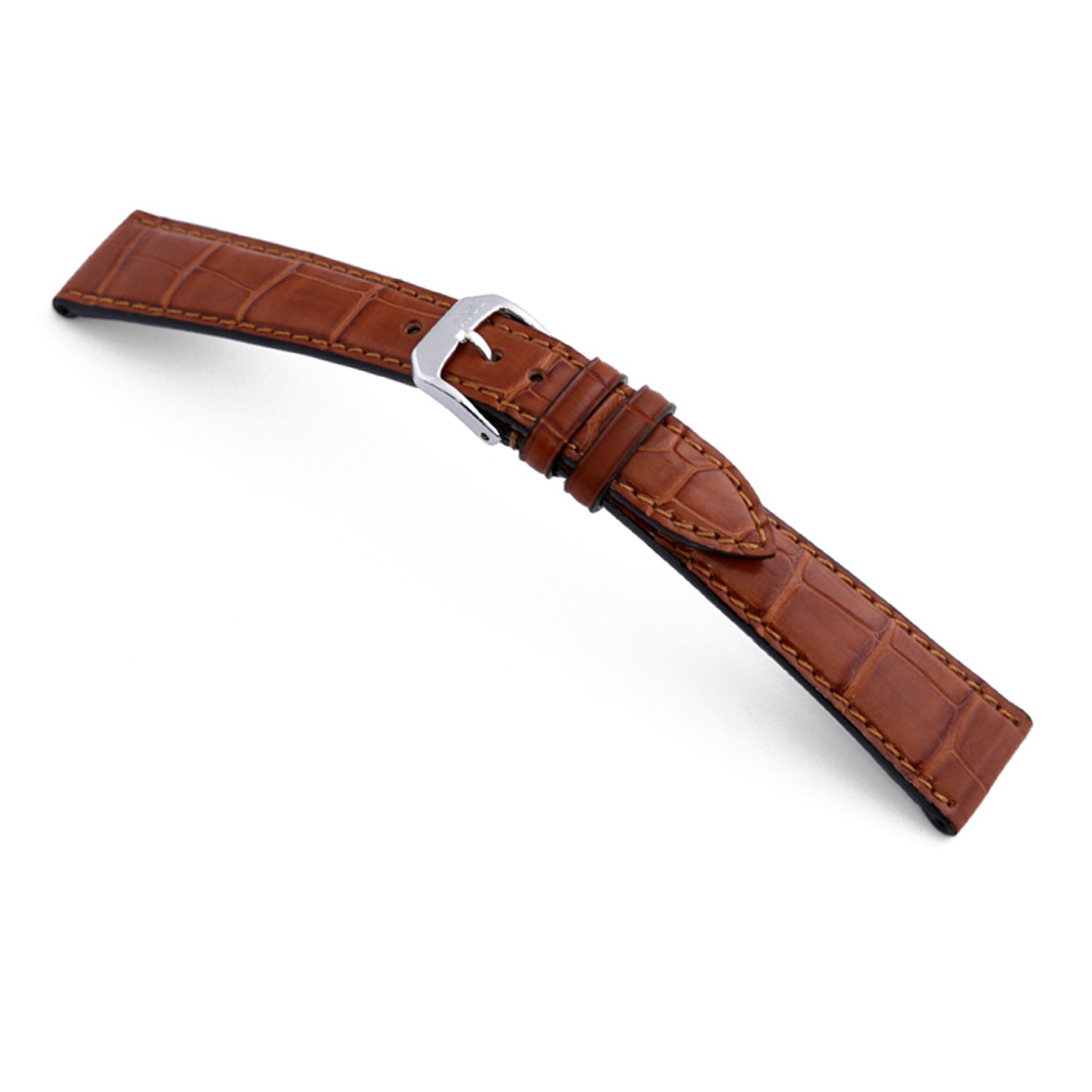 RIOS1931 Geneve Genuine Matte Alligator Leather Watch Band Strap for Patek Philippe 114x82 - Luxury Replacement Watchband for Dress Watches & Formal Occasions