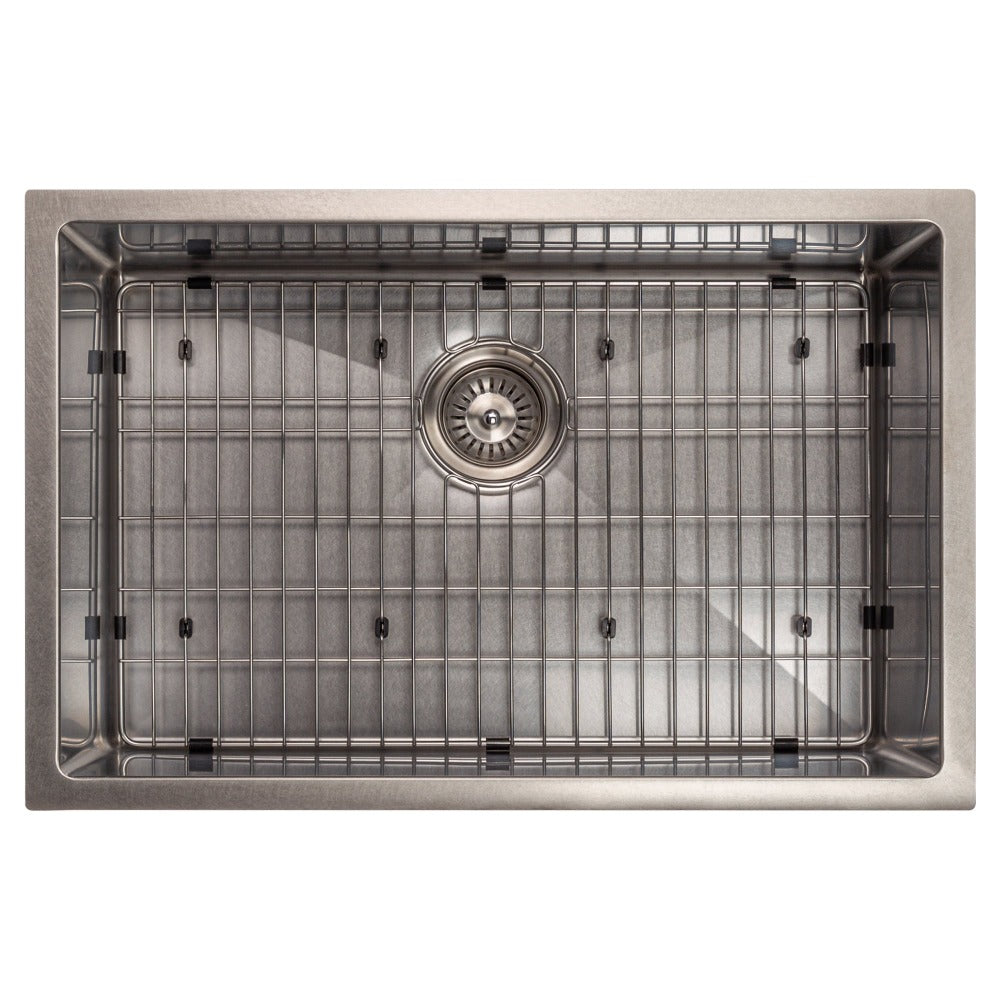 ZLINE Meribel 27-Inch Undermount Single Bowl Stainless Steel Kitchen Sink with Bottom Grid (SRS 27) - Perfect for Modern Kitchens, Dishwashing & Food Prep