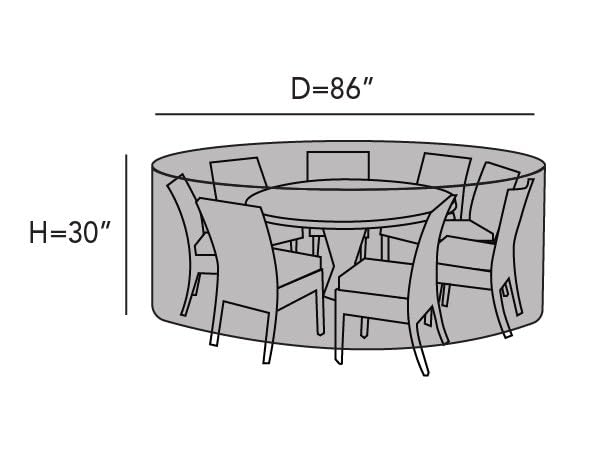 Waterproof Round Dining Table Cover with Mesh Ventilation - 86