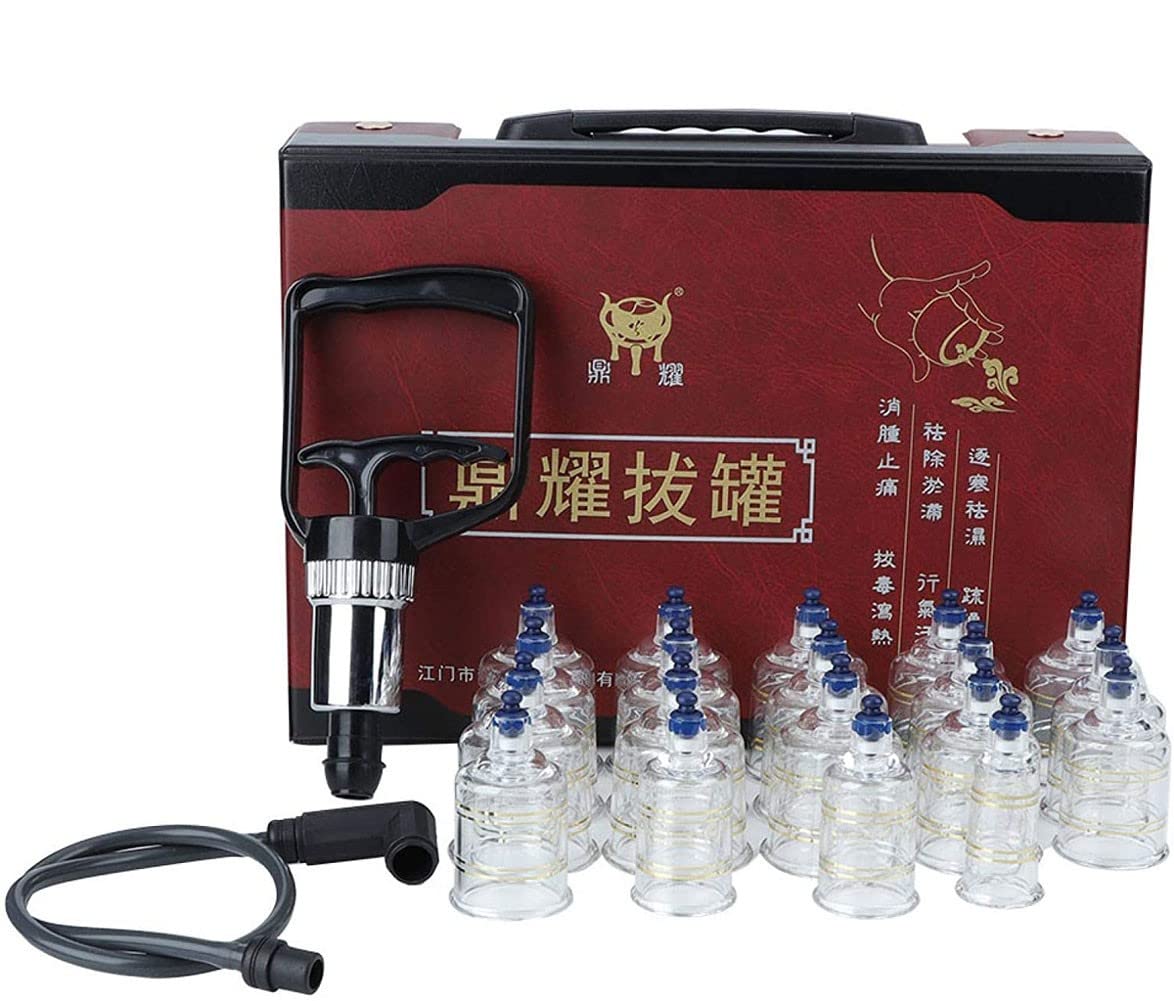 Vacuum Cupping Therapy Set - 19pcs Glass Cupping Cups with Suction Massage Tools for Pain Relief, Detox & Relaxation - Professional Cupping Kit for Home Use, Spa & Wellness Therapy