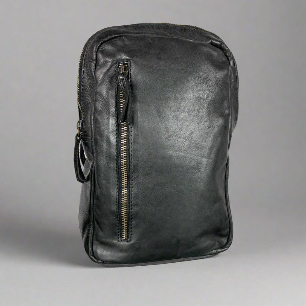 Premium MET Leather Chest Front Bag & Backpack - Crossbody Sling Bag for Hiking, Travel & Everyday Use - Durable & Stylish Unisex Design