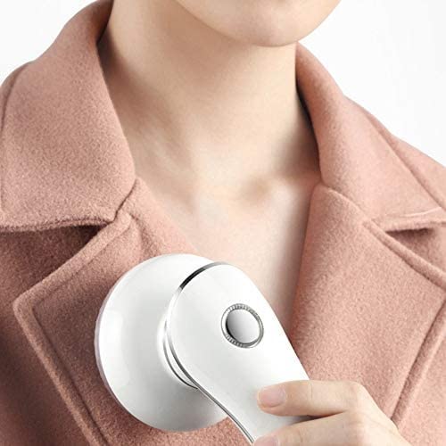 Portable Mini Electric Lint Remover & Fabric Shaver - Rechargeable Clothes Hair Ball Trimmer for Sweaters, Coats, Blankets (White) | Perfect for Home, Travel & Pet Hair Removal