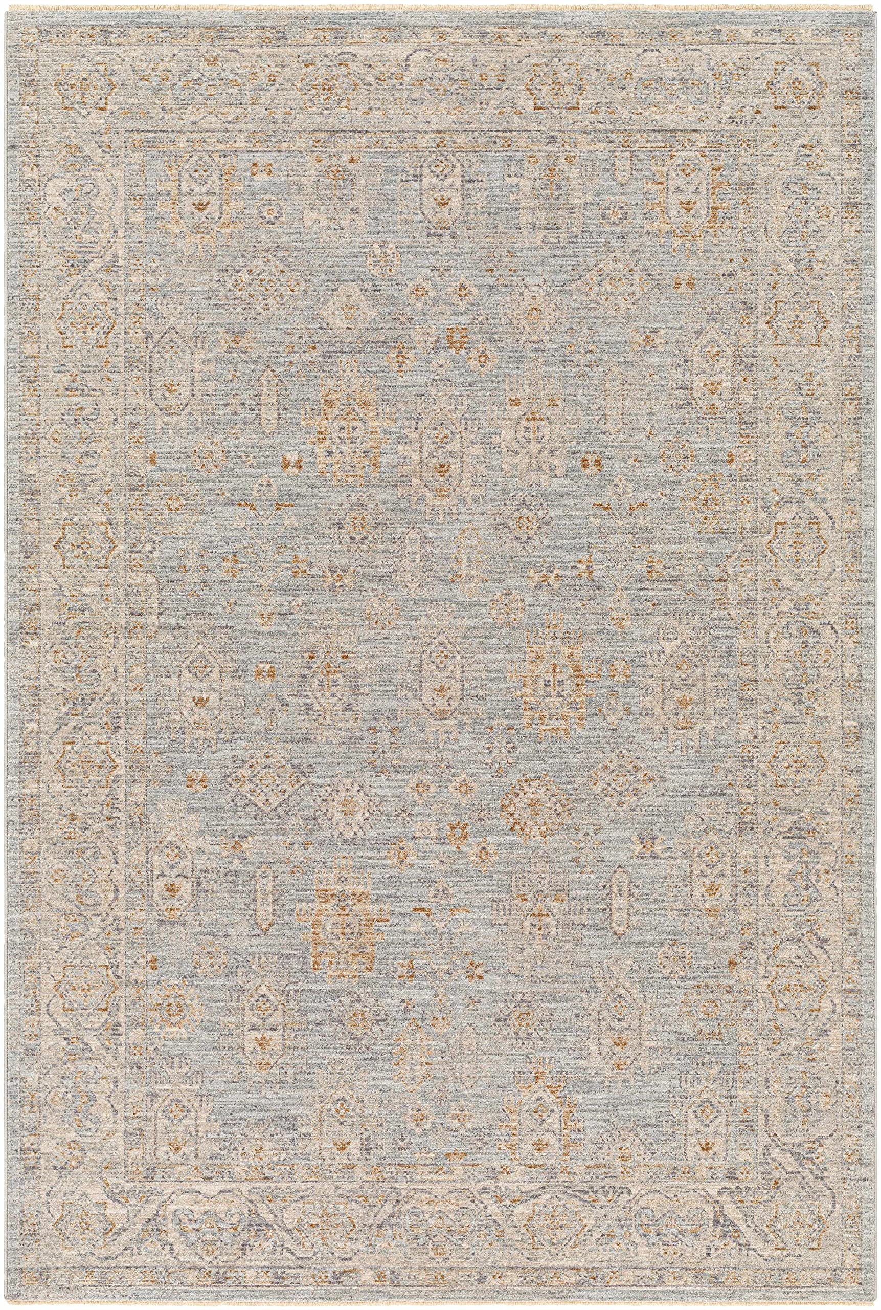 Premium Hauteloom Meer Area Rug for Living Room & Bedroom - Soft Gray & Green Modern Design - 6'7