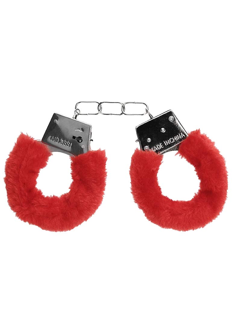 Soft Furry Handcuffs for Beginners - OU002RED - Comfortable & Playful Restraints for Couples, Roleplay & BDSM Fun