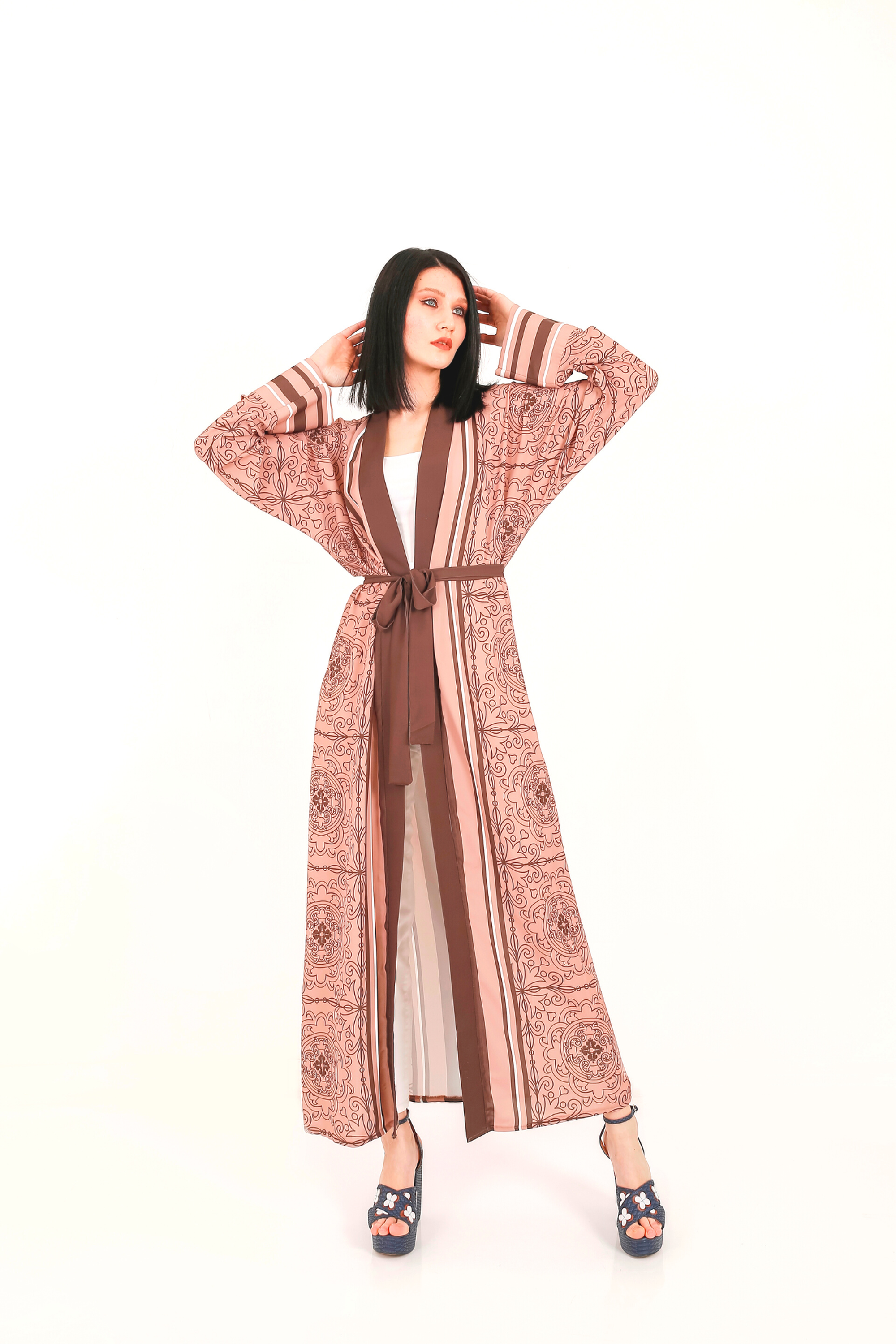 Japanese Inspired Open Front Kimono - Sasha Floral Print Lightweight Cover Up for Women, Beachwear, Loungewear, Yoga & Summer Outfits