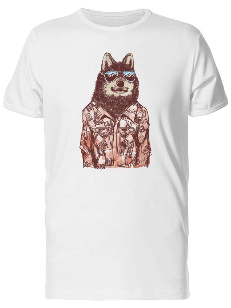 Cool Indy Wolf Sunglasses Graphic T-Shirt for Men - Stylish Casual Wear for Outdoor Activities & Street Fashion