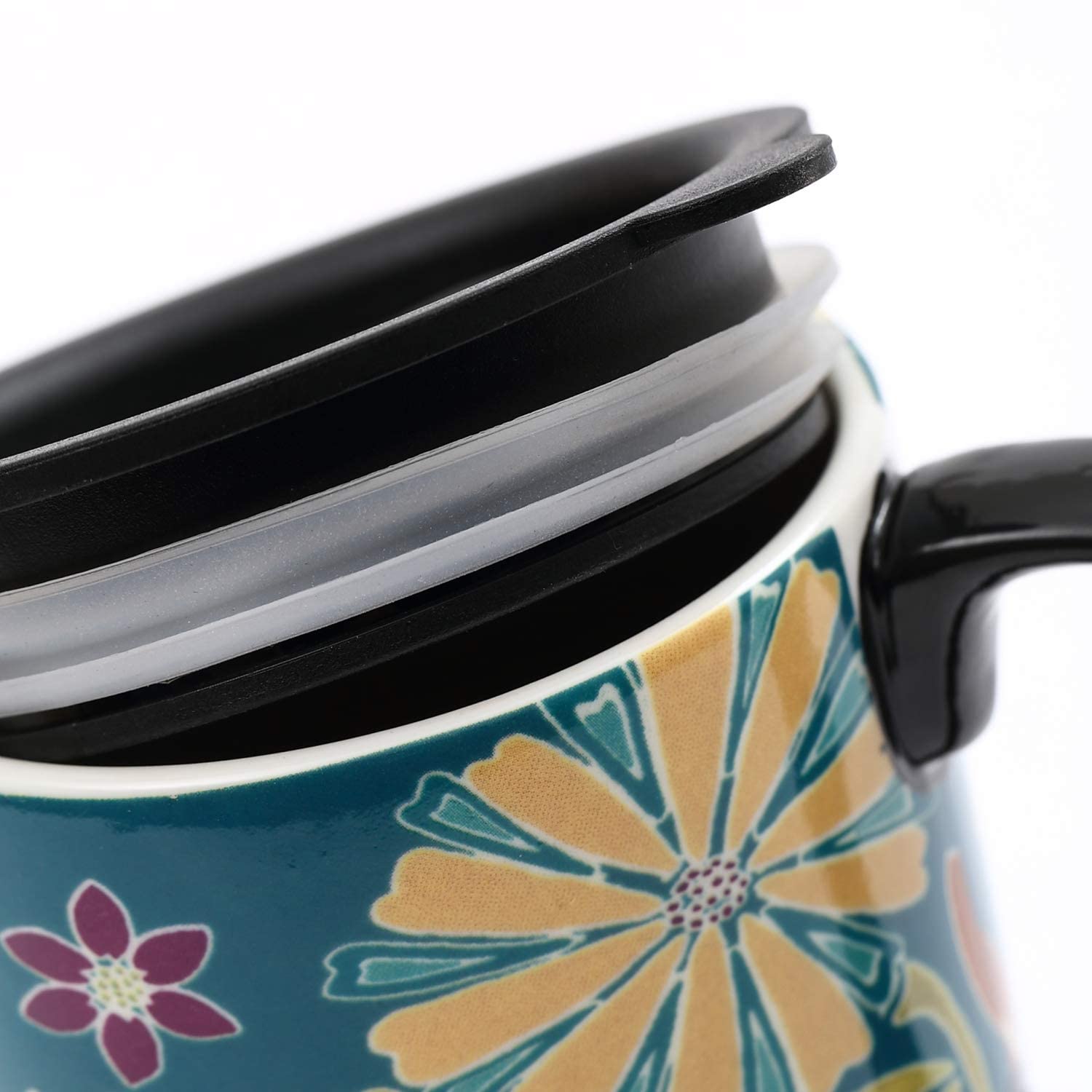DUSVALLY 17oz Ceramic Travel Coffee Mug with Lid - Insulated Porcelain Latte Cup for Hot & Cold Drinks - Perfect for Commuting, Camping, Office & Gifts (Green)