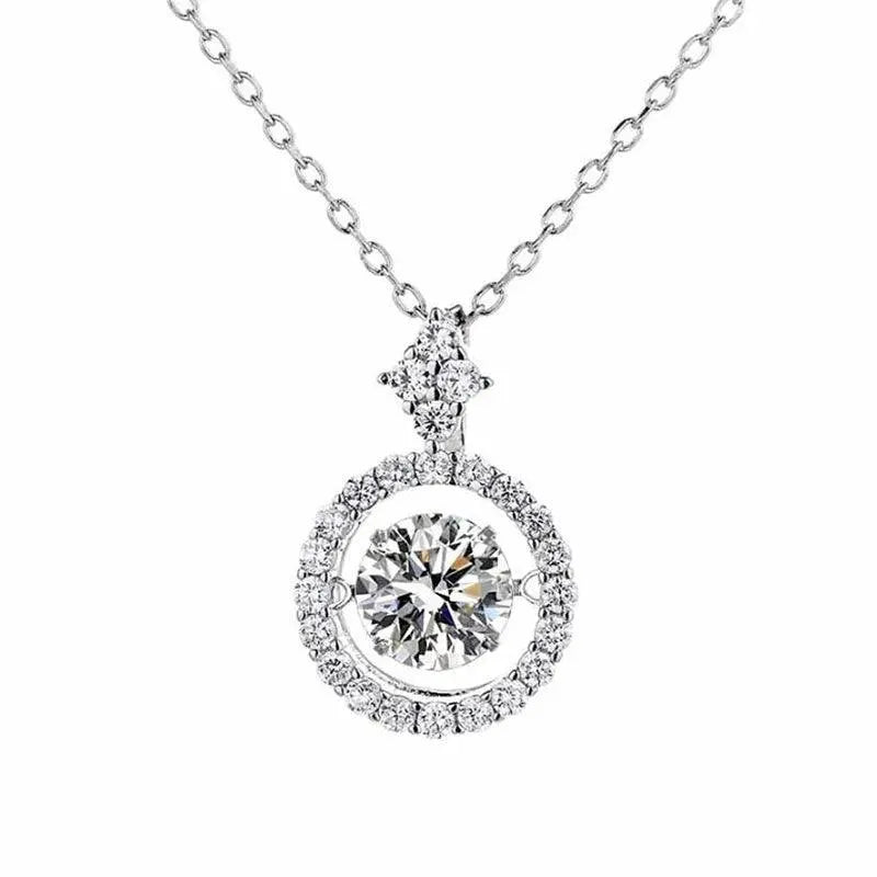 1.0 CT Moissanite Pendant Necklace for Women - S925 Sterling Silver Simulated Diamond Jewelry - Elegant Valentine's Day Gift for Her - Perfect for Anniversaries, Date Nights & Special Occasions