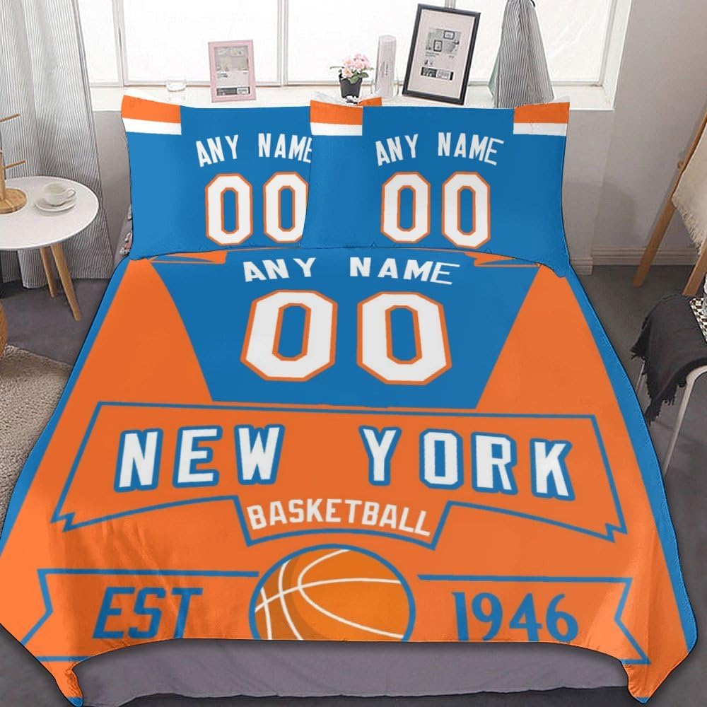 Custom Basketball Comforter Set - 3 Piece (Comforter + 2 Pillowcases) - Personalized Name & Number - Soft Lightweight Quilt Bedding for Sports Fans - Perfect for Bedroom Decor, Game Day & Gift Giving