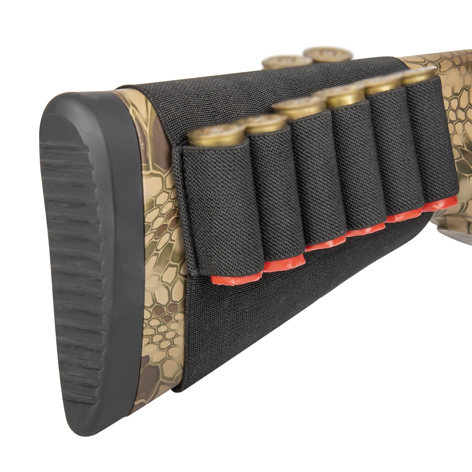 Tactical Shotgun Shell Holder - 8 Round Buttstock Ammo Carrier for 12/20 Gauge Shotguns | Hunting, Shooting Range & Outdoor Sports Accessory