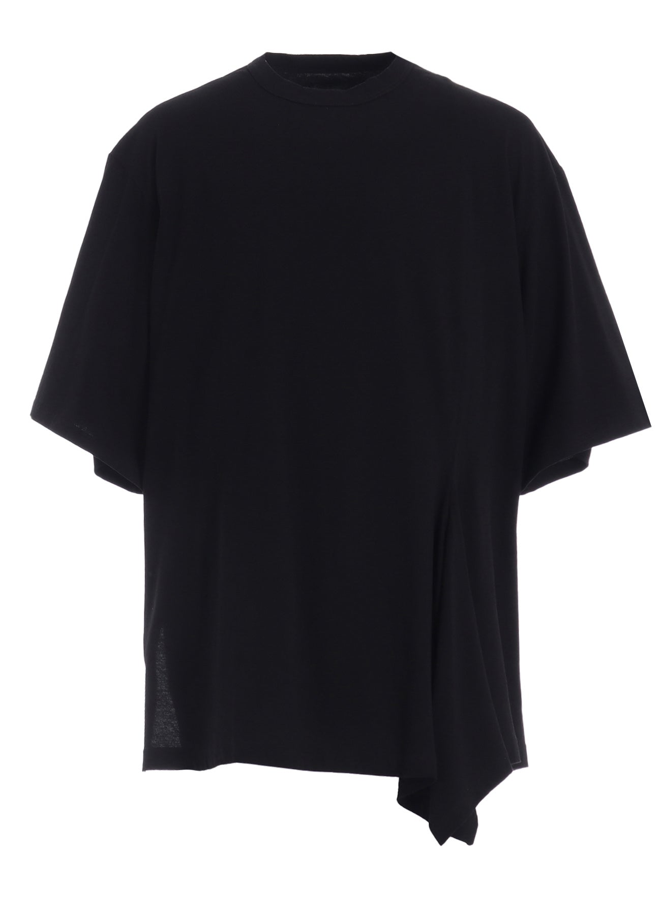 Soft Cotton Jersey Fabric Switch H/S Draped T-Shirt for Women - Comfortable Casual Wear for Everyday Outfits and Layering