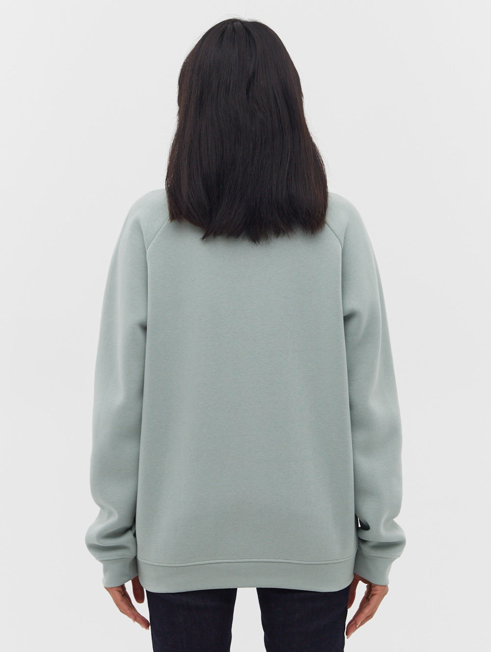 Sustainable Oversized Raglan Crew Neck Sweatshirt for Women - Eco-Friendly Cotton Blend Pullover - Casual Loungewear & Streetwear Fashion