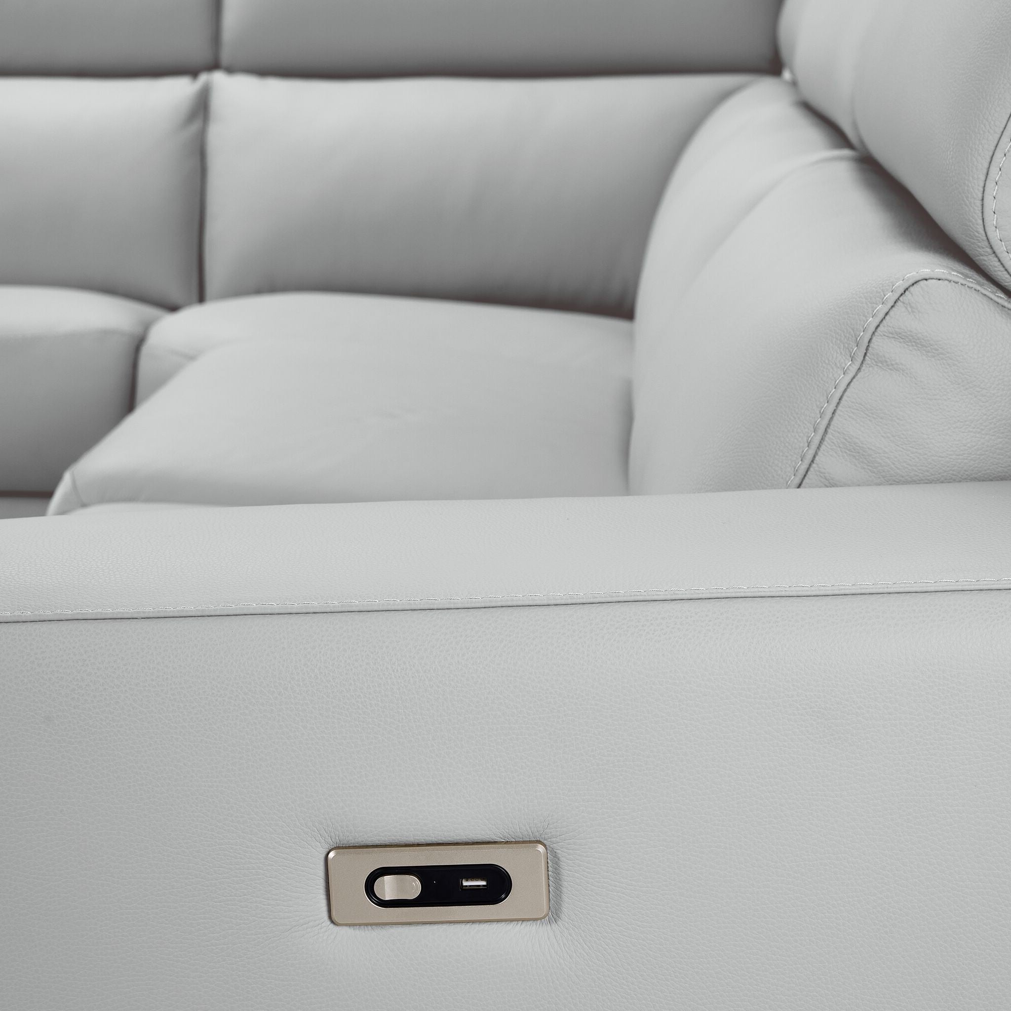 Bianca 3-Piece Power Reclining Sectional Sofa with Left-Facing Chaise in White - Perfect for Living Room, Home Theater & Family Gatherings