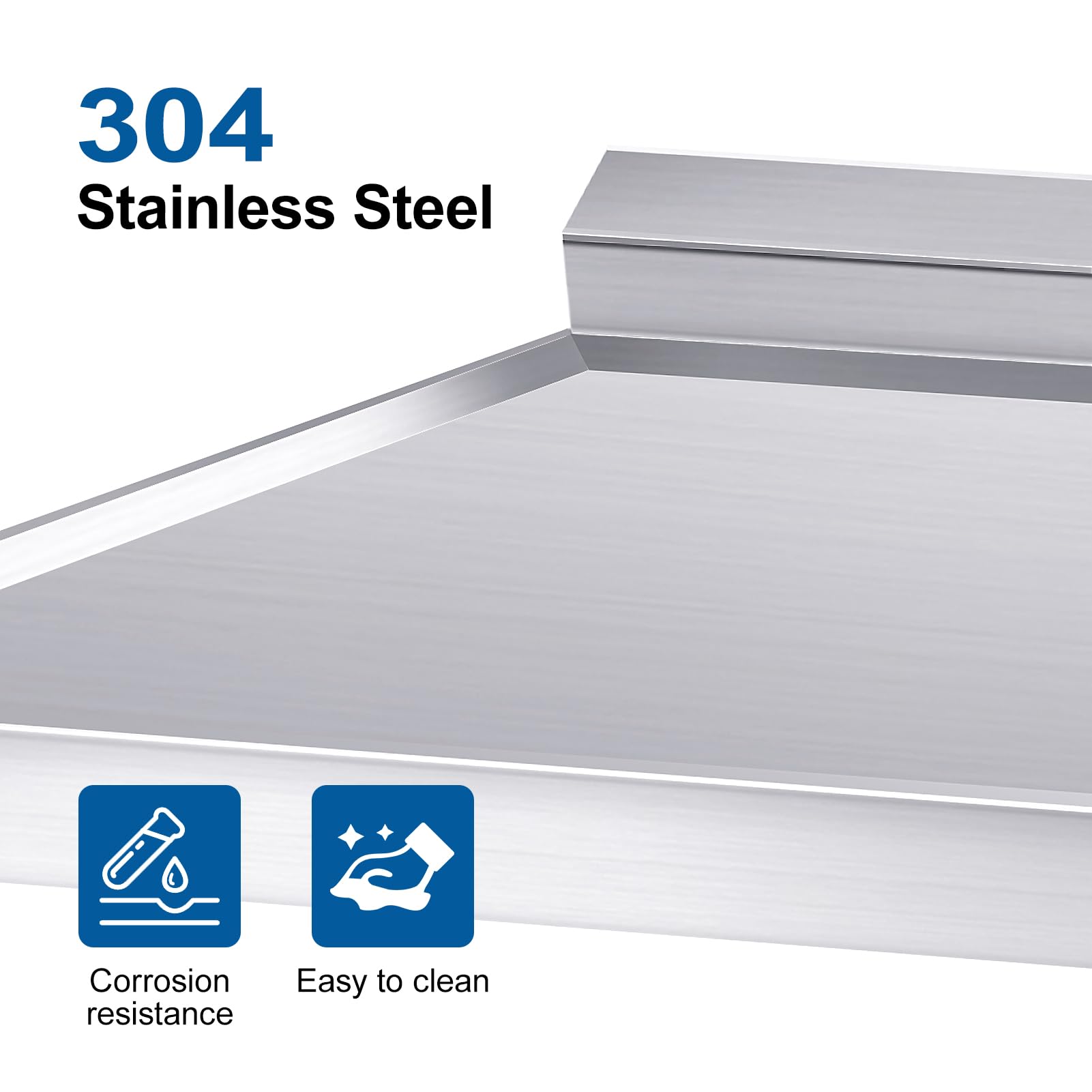 YORKING 39-inch Stainless Steel Utility Sink with Drawer Storage | Free Standing Single Bowl Kitchen Sink | Hot & Cold Water Pipes | Indoor & Outdoor Use for Laundry, Garage, or Garden