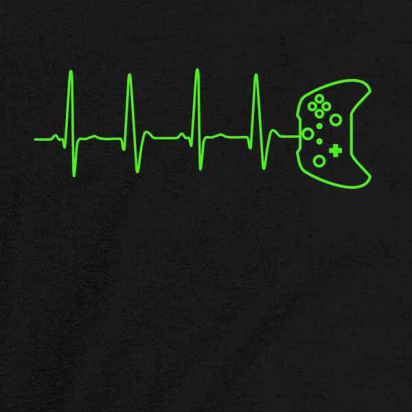 Pop Threads Gamer Heartbeat XB Video Game Controller T-Shirt for Kids & Youth - Cool Gaming Gift for Boys & Girls - Perfect for Gaming Parties, eSports Events & Casual Wear