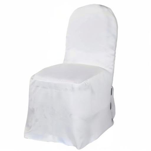 White Polyester Chair Covers for Banquet Chairs - Perfect for Weddings & Events